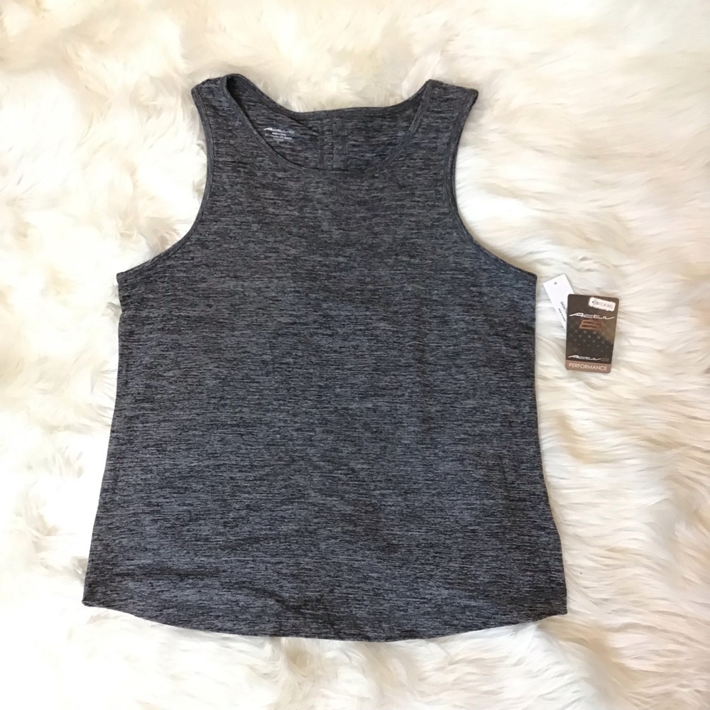 Activ8 Womens Black Scrunch Back Athletic Work-Out Tank Top Size Medium - Picture 2 of 9